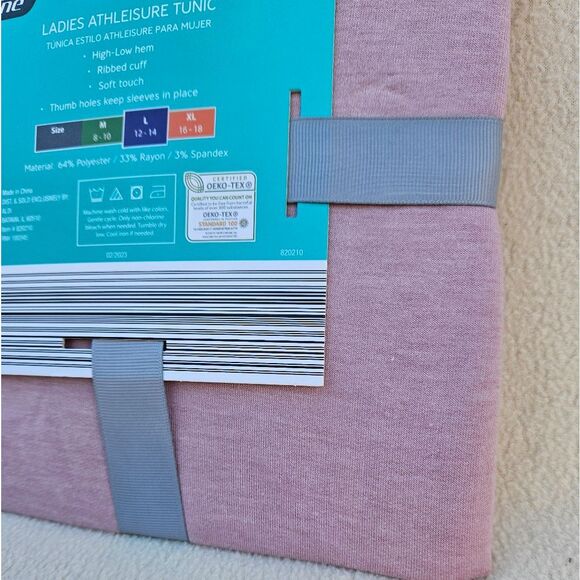 Crane Ladies Pink Long Sleeve Crew Neck Athleisure Pullover Tunic Top Size L - Picture 7 of 8